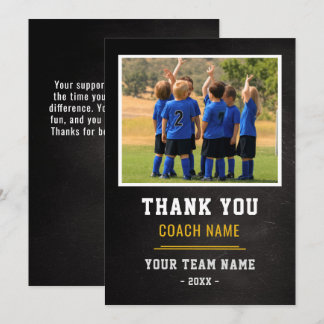 Soccer Football Team Coach Thank You Photo  Card