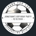 Soccer Football Theme Birthday Party Thank You Classic Round Sticker<br><div class="desc">Soccer Ball Theme Birthday Party Thank You Classic Round Sticker</div>