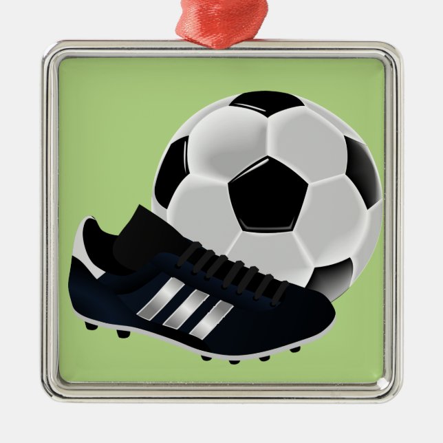 Soccer / Football theme soccer ball Metal Ornament (Front)