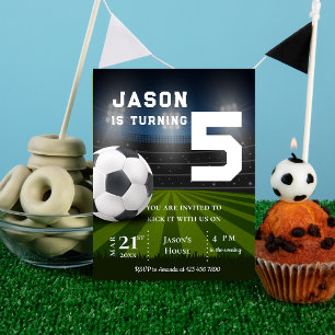 Soccer Football Themed Sports Birthday Invitation Postcard