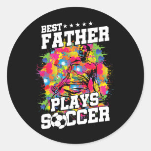 Soccer Footbyll Player Sport Father Dad Fan Gift Classic Round Sticker