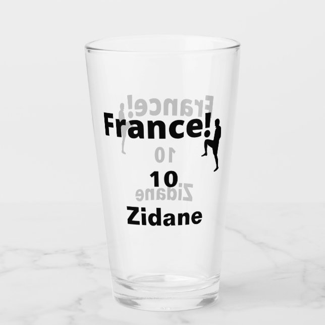 Soccer France, customisable Glass (Front)
