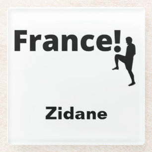 Soccer France, customisable Glass Coaster