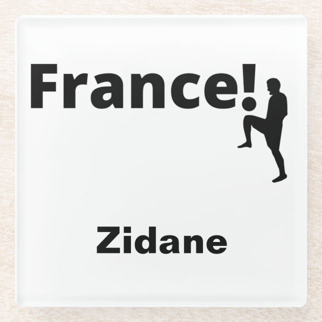 Soccer France, customisable Glass Coaster (Front)