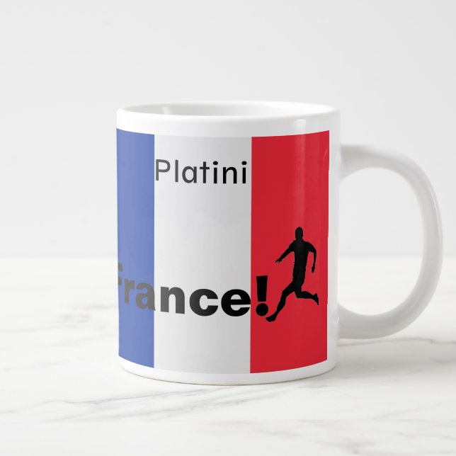 Soccer France, customisable Large Coffee Mug (Right)