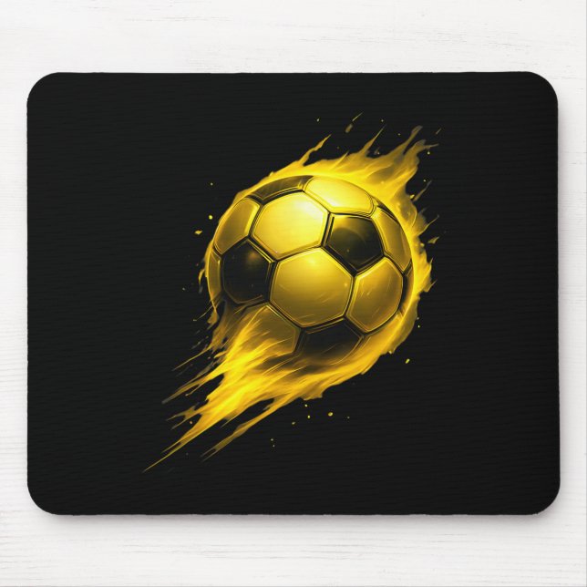 Soccer Fun Colourful Effect Tie Dye Black Yellow S Mouse Pad (Front)