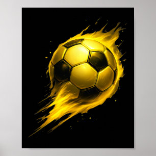 Soccer Fun Colourful Effect Tie Dye Black Yellow S Poster