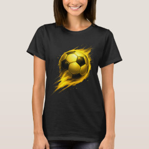 Soccer Fun Colourful Effect Tie Dye Black Yellow S T-Shirt