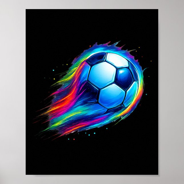 Soccer Fun Colourful Effect Tie Dye Feel The Drip  Poster (Front)