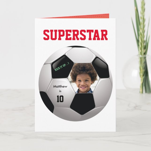 Soccer Fun ⚽  Photo Birthday Epic Party  Card (Front)