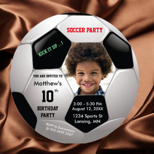 Soccer Fun Photo Birthday Epic Party Invitation