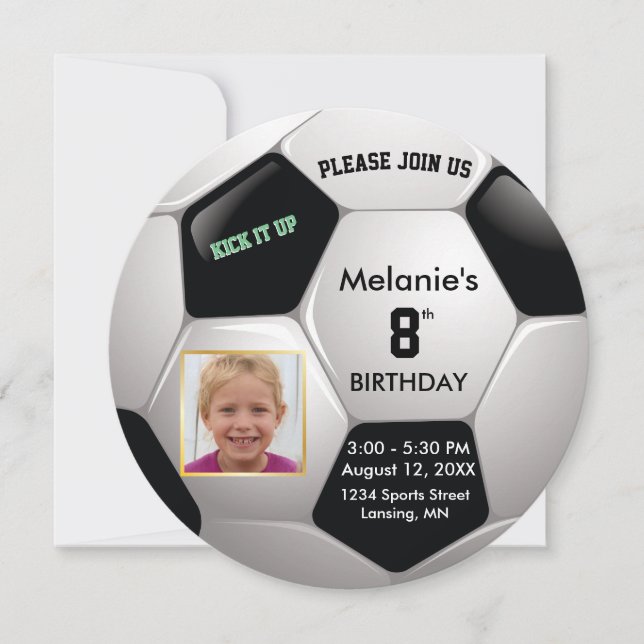 Soccer Fun ⚽  Photo Birthday Epic Party  Invitation (Front)