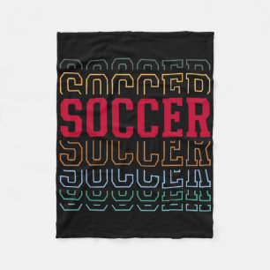 Soccer Funny Layered Text Team Player Coach Youth Fleece Blanket