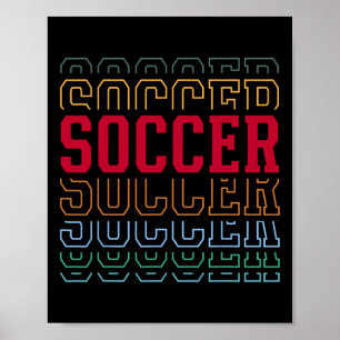 Soccer Funny Layered Text Team Player Coach Youth Poster