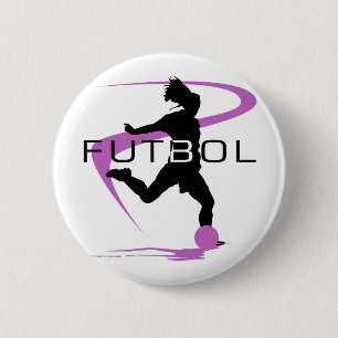 Soccer Futbol - Girls - Pink 6 Cm Round Badge