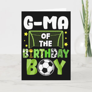 Soccer G-ma Birthday Boy Party Soccer Family Match Card