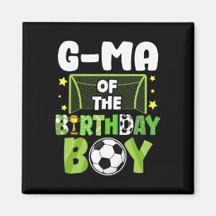 Soccer G-ma Birthday Boy Party Soccer Family Match Magnet