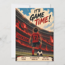 Soccer Game Birthday Invitation