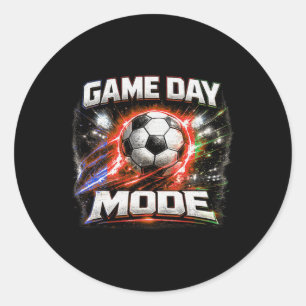 Soccer Game Day Mode Fan Stadium Ready Footll Supp Classic Round Sticker