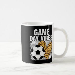 Soccer Game Day Vibes Leopard Soccer Mom Game Day Coffee Mug