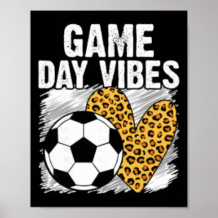 Soccer Game Day Vibes Leopard Soccer Mom Game Day Poster