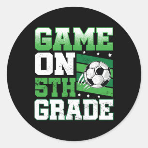 Soccer Game On 5th Grade Ck To School Cute Sports Classic Round Sticker