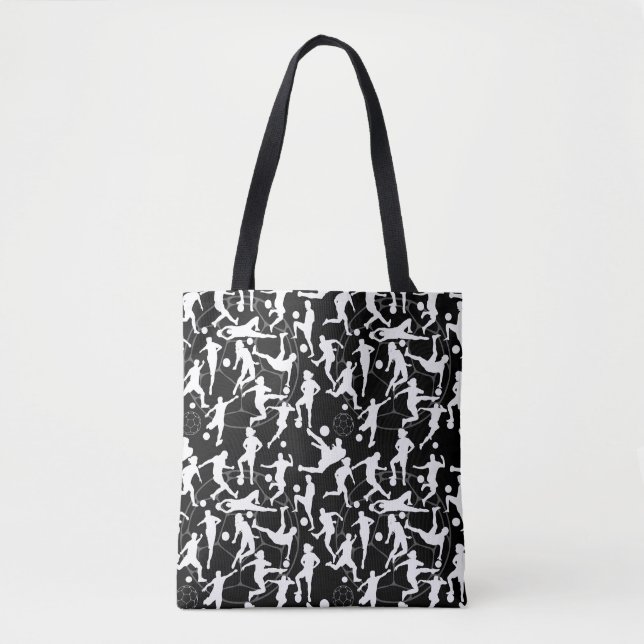 Soccer Game Pattern.b Black BG Tote Bag (Front)