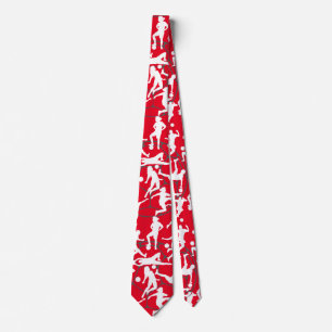 Soccer Game Pattern.b Red BG Tie