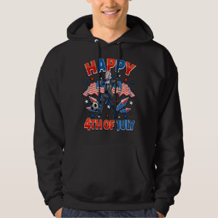 Soccer George Washington 4th Of July Boys American Hoodie