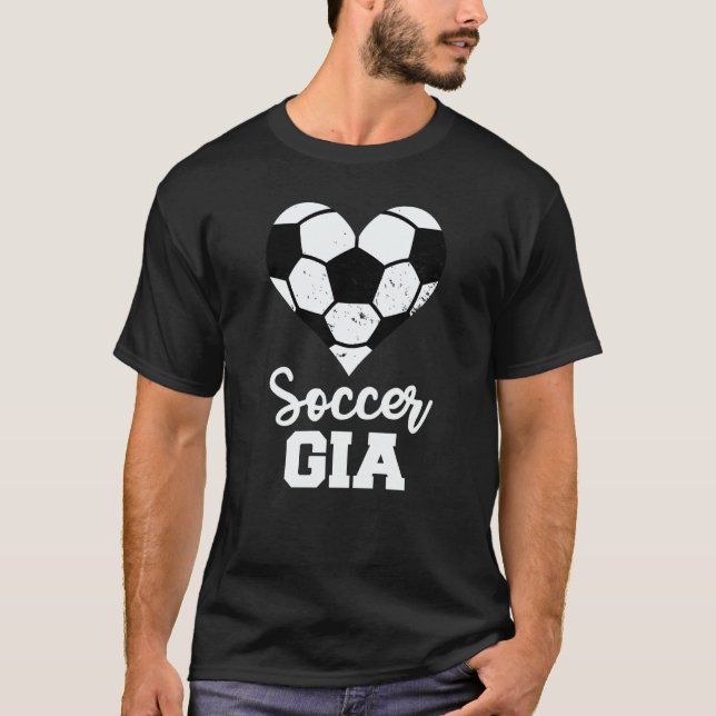 Soccer Gia Soccer Heart Grandma Gia T-Shirt (Front)