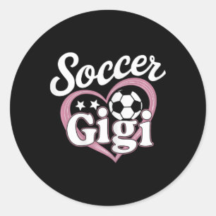 Soccer Gigi Cute Grandma Heart Footll Player Son S Classic Round Sticker