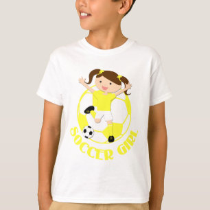 Soccer Girl 1 and Ball Yellow and White v2 T-Shirt