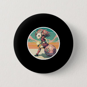 Soccer Girl Anime Manga Unicorn Retro Soccer Girls 6 Cm Round Badge