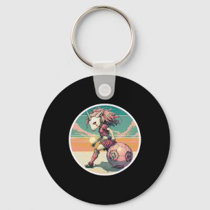 Soccer Girl Anime Manga Unicorn Retro Soccer Girls Key Ring