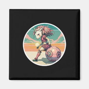 Soccer Girl Anime Manga Unicorn Retro Soccer Girls Magnet