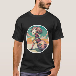 Soccer Girl Anime Manga Unicorn Retro Soccer Girls T-Shirt