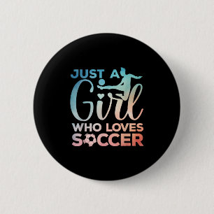 Soccer Girl Art For Girls Kids Toddler Women Socce 6 Cm Round Badge