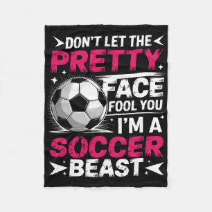 Soccer Girl Art For Girls Kids Toddler Women Socce Fleece Blanket