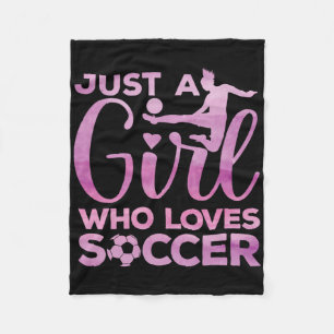 Soccer Girl Art For Girls Kids Toddler Women Socce Fleece Blanket