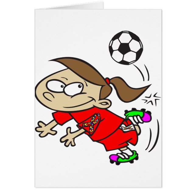 SOCCER GIRL AUTISM RIBBON (Front)
