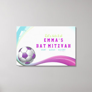 SOCCER GIRL Bat Mitzvah Sign-In Board Canvas Print