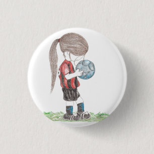 Soccer Girl Button