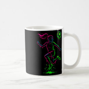 Soccer Girl Color Outline Graphic For Game Day Sty Coffee Mug