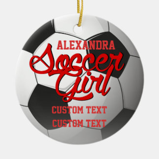 Soccer Girl Custom Ceramic Tree Decoration