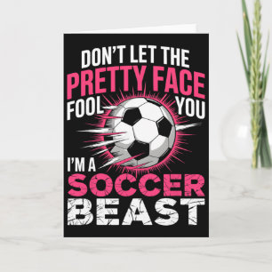 Soccer Girl Cute Groovy Soccer Lover Women Girls K Card