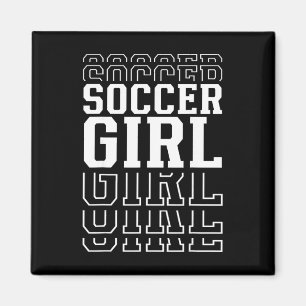 Soccer Girl Funny Layered Text Daughter Youth Kids Magnet