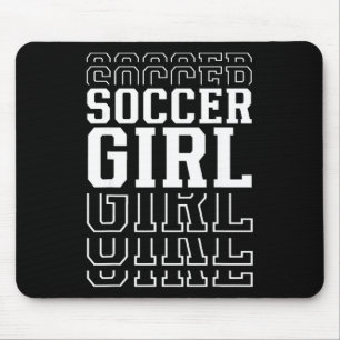 Soccer Girl Funny Layered Text Daughter Youth Kids Mouse Pad