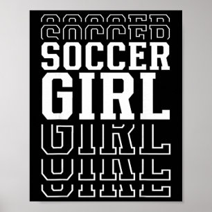 Soccer Girl Funny Layered Text Daughter Youth Kids Poster