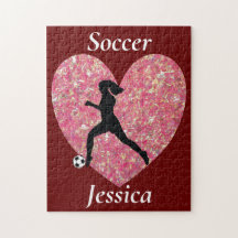 Soccer Girl heart, Personalised Name soccer Girl