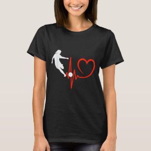 Soccer Girl Heartbeat Female Player Kicking Pion T-Shirt